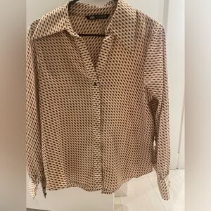 Zara Geometric-Print Blouse